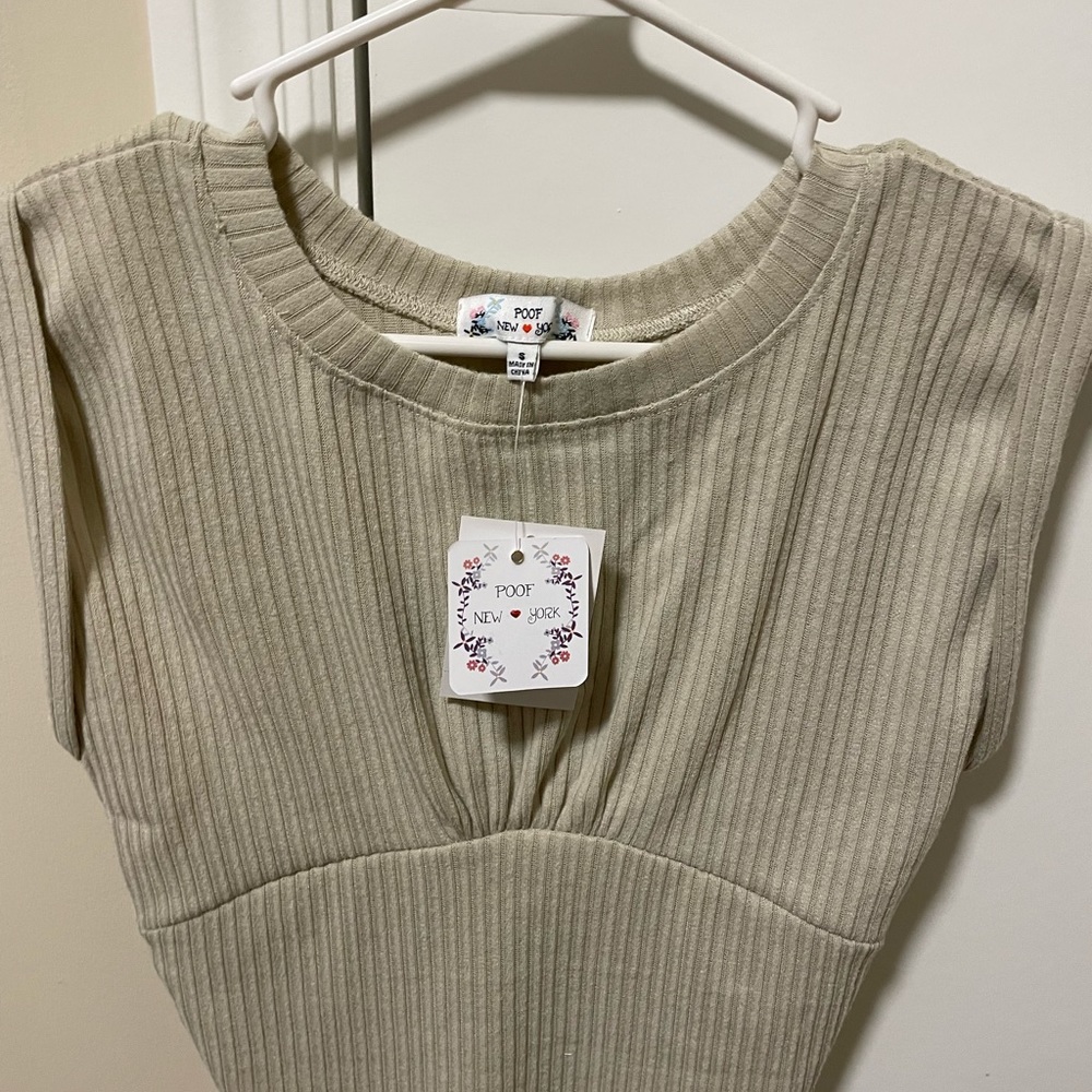 NWT Taupe sleeveless bodysuit size small